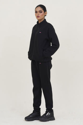 Tomy-Mockneck Warm-UP Black Tracksuit