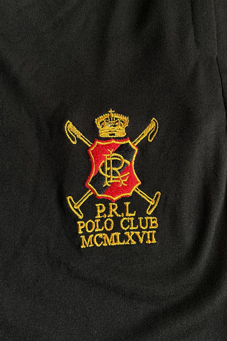 Poloo Embroidered Logo Black Cotton Jersey Short