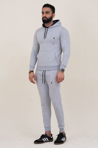 Poolo-Hoodie Warm-UP Light Grey Tracksuit