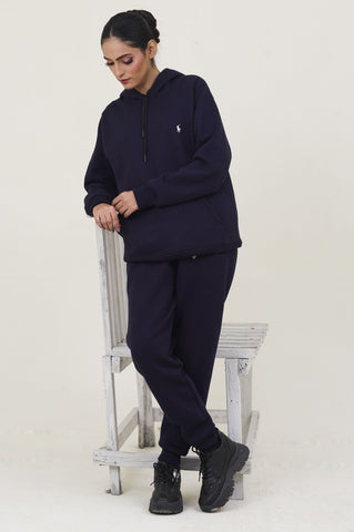 Poolo-Hoodie Warm-UP Navy Blue Tracksuit