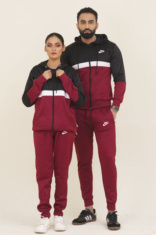 NK-Hoodie Warm-UP Maroon Unisex Tracksuit