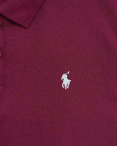 Poloo Ralfh Lauren Men’s Maroon Cotton PQ Polo Shirt