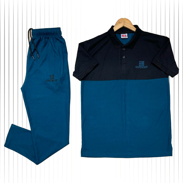 Givchy-Branded Cotton PQ Embroidered Logo Black-Ateneo Blue Tracksuit