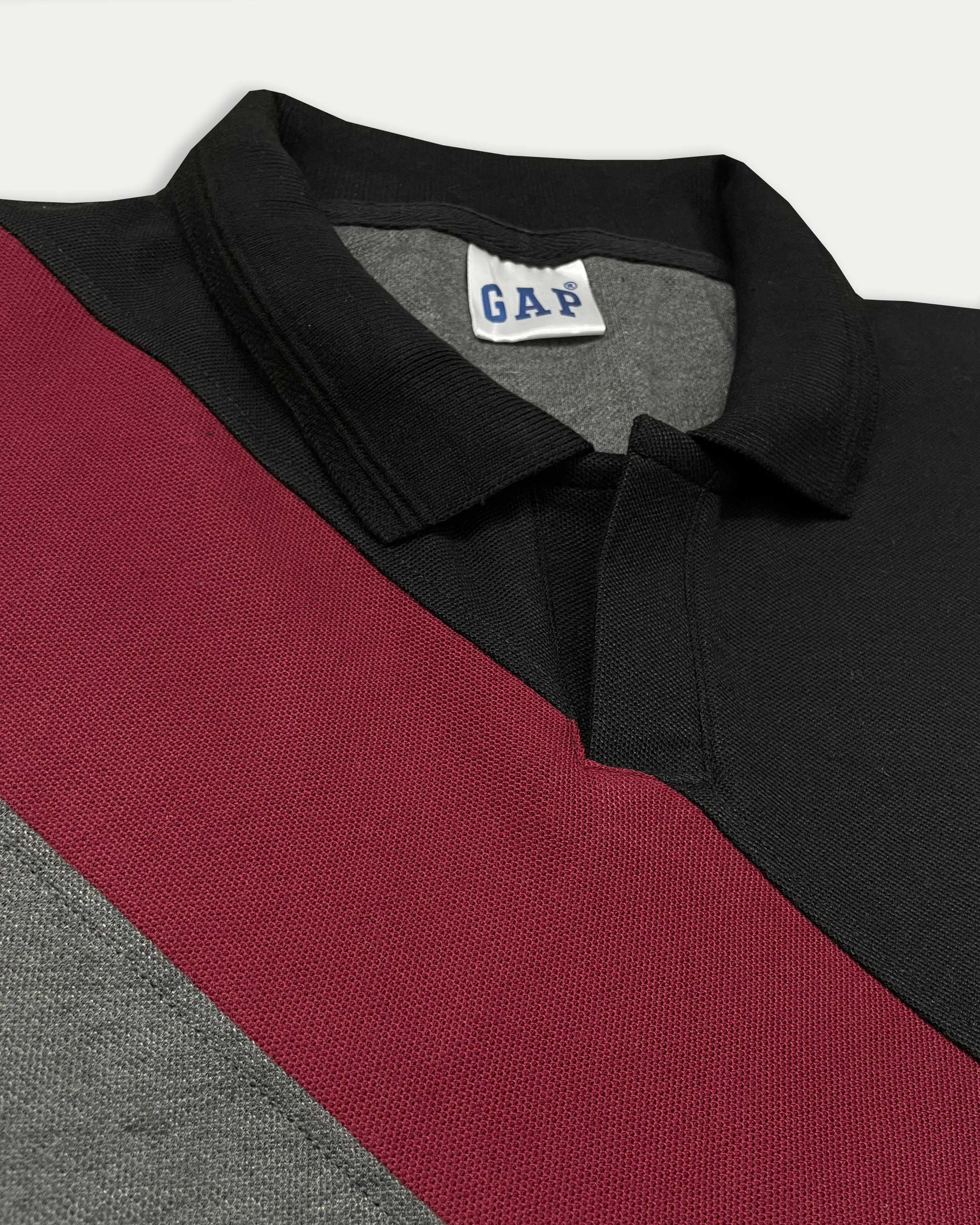 GEP Signature Polo – Modern Colorblock in Maroon-Grey