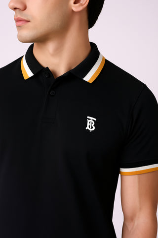 Burbarry Men’s Black Cotton Polo Shirt