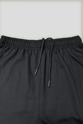 Nikee Embroidered Logo Black Cotton Jersey Short
