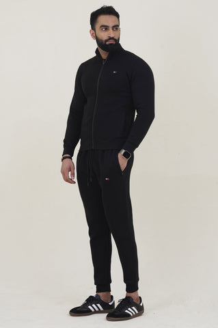 Tomy-Mockneck Warm-UP Black Tracksuit