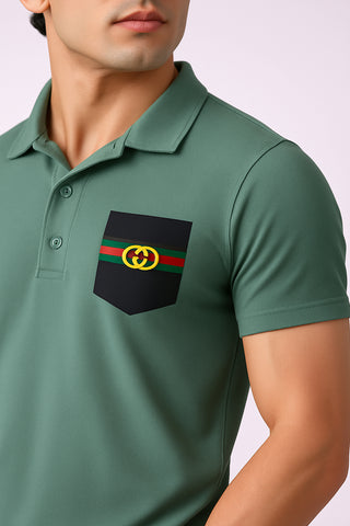 Guccii Forest Green Signature Polo – Premium Dryfit Edition
