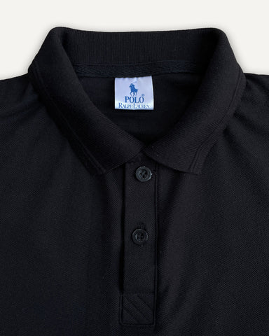 Poloo Ralfh Lauren Men’s Black Cotton PQ Polo Shirt