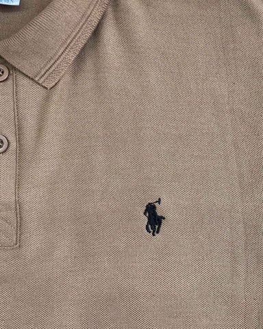 Poloo Ralfh Lauren Men’s Brown Cotton PQ Polo Shirt