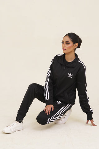 Adi-Sterling Mock Neck Warm-UP 3-Stripes Black Tracksuit