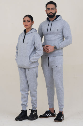 Poolo-Hoodie Warm-UP Light Grey Unisex Tracksuit