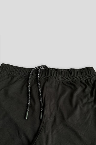 Poloo Embroidered Logo Black Cotton Jersey Short