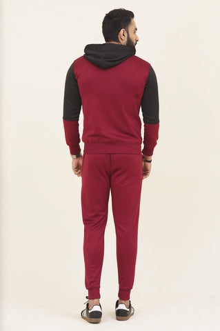 NK-Hoodie Warm-UP Maroon Tracksuit