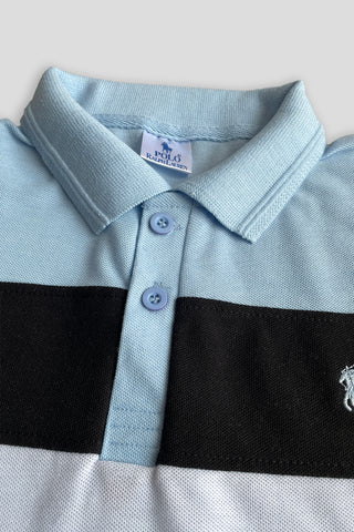 POLOO PANEL Men’s Branded Cotton PQ Shirt in Sky Blue