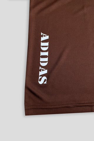 Adi-Flower Performance Dryfit Tee Brown– Moisture-Wicking Dryfit Fabric
