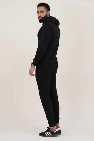 Poolo-Hoodie Warm-UP Black Tracksuit