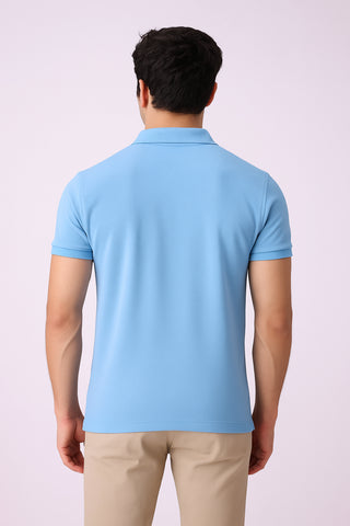 Nikee Men’s Sky Blue Cotton Polo Shirt