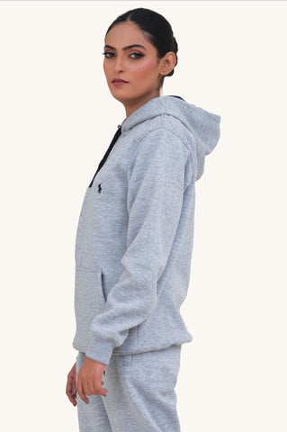 Poolo-Hoodie Warm-UP Light Grey Tracksuit