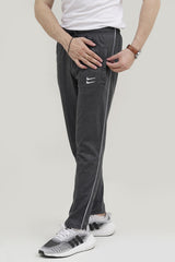 NK Embroidered Logo Charcoal Grey Cotton Jersey Trouser