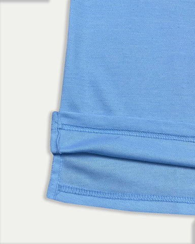 GEP Signature Polo – Modern Colorblock in Sky Blue-White
