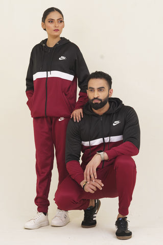 NK-Hoodie Warm-UP Maroon Unisex Tracksuit