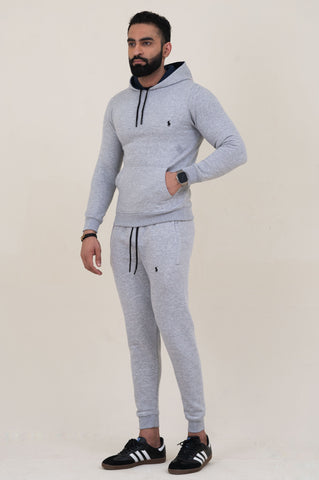 Poolo-Hoodie Warm-UP Light Grey Tracksuit