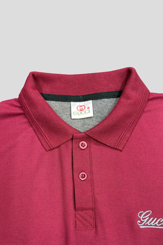 GUCCII Cotton PQ Embroidered Logo Maroon-Grey Tracksuit