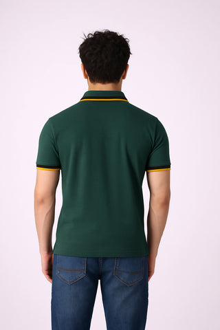 Burbarry Men’s Dark Green Cotton Polo Shirt