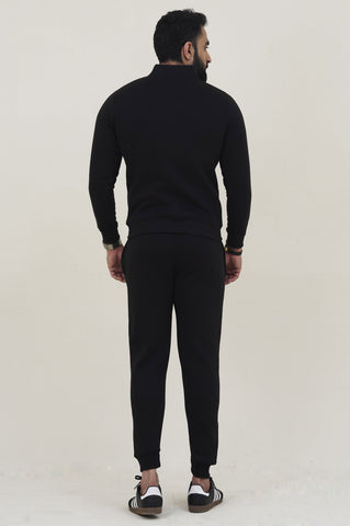 Tomy-Mockneck Warm-UP Black Tracksuit