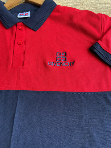 Givchy-Branded Cotton PQ Embroidered Logo Red-Dark Blue Tracksuit