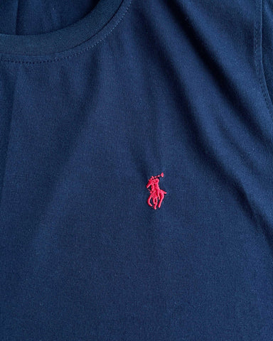 Summer-Ready Style: Breathable Polo Tracksuit in Navy Blue