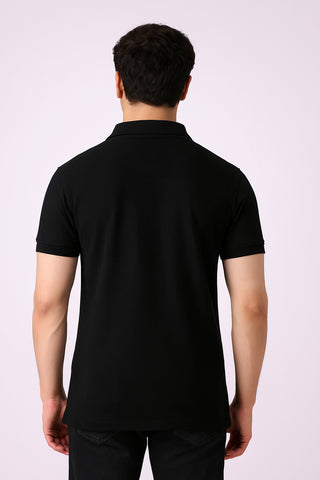 Nikee Men’s Black Cotton Polo Shirt