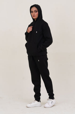 Poolo-Hoodie Warm-UP Black Tracksuit