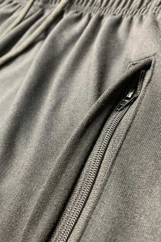 Nikee Embroidered Logo Charcoal Grey Cotton Jersey Short