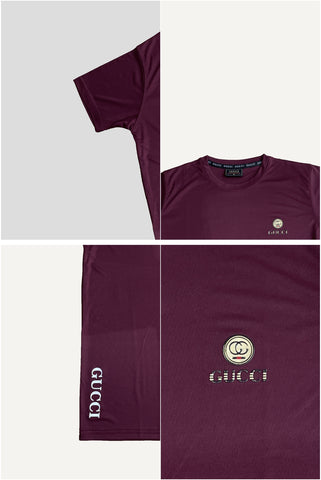 Guccii Performance Dryfit Tee Maroon – Moisture-Wicking Dryfit Fabric