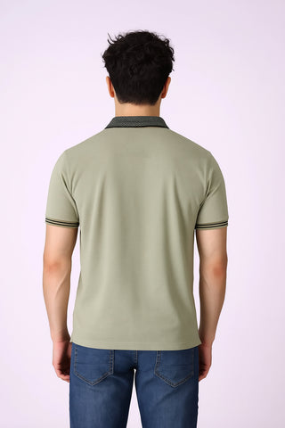 Guccii-Inspired Sage Green Polo – Sleek Design, Premium Feel