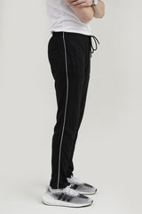 NK Embroidered Logo Black Cotton Jersey Trouser