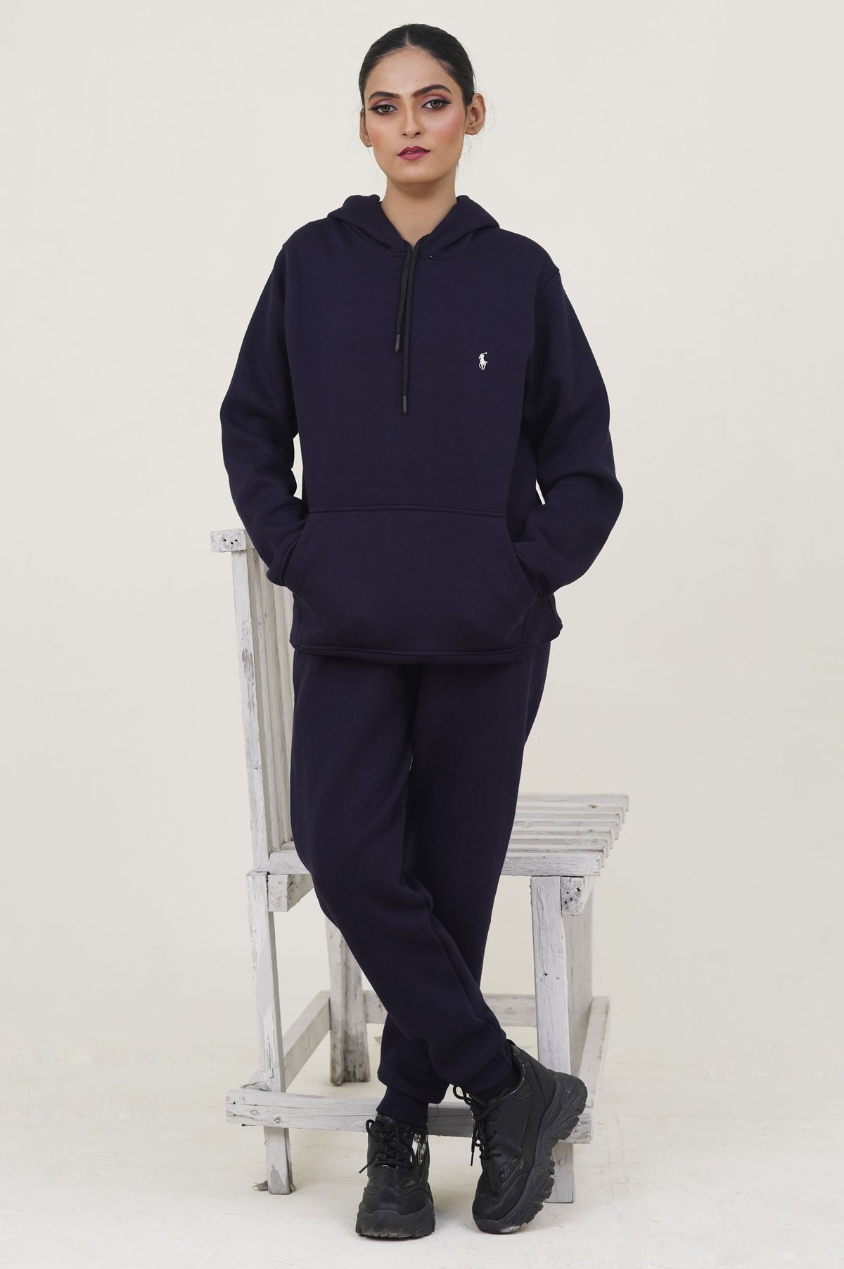 Poolo-Hoodie Warm-UP Navy Blue Tracksuit
