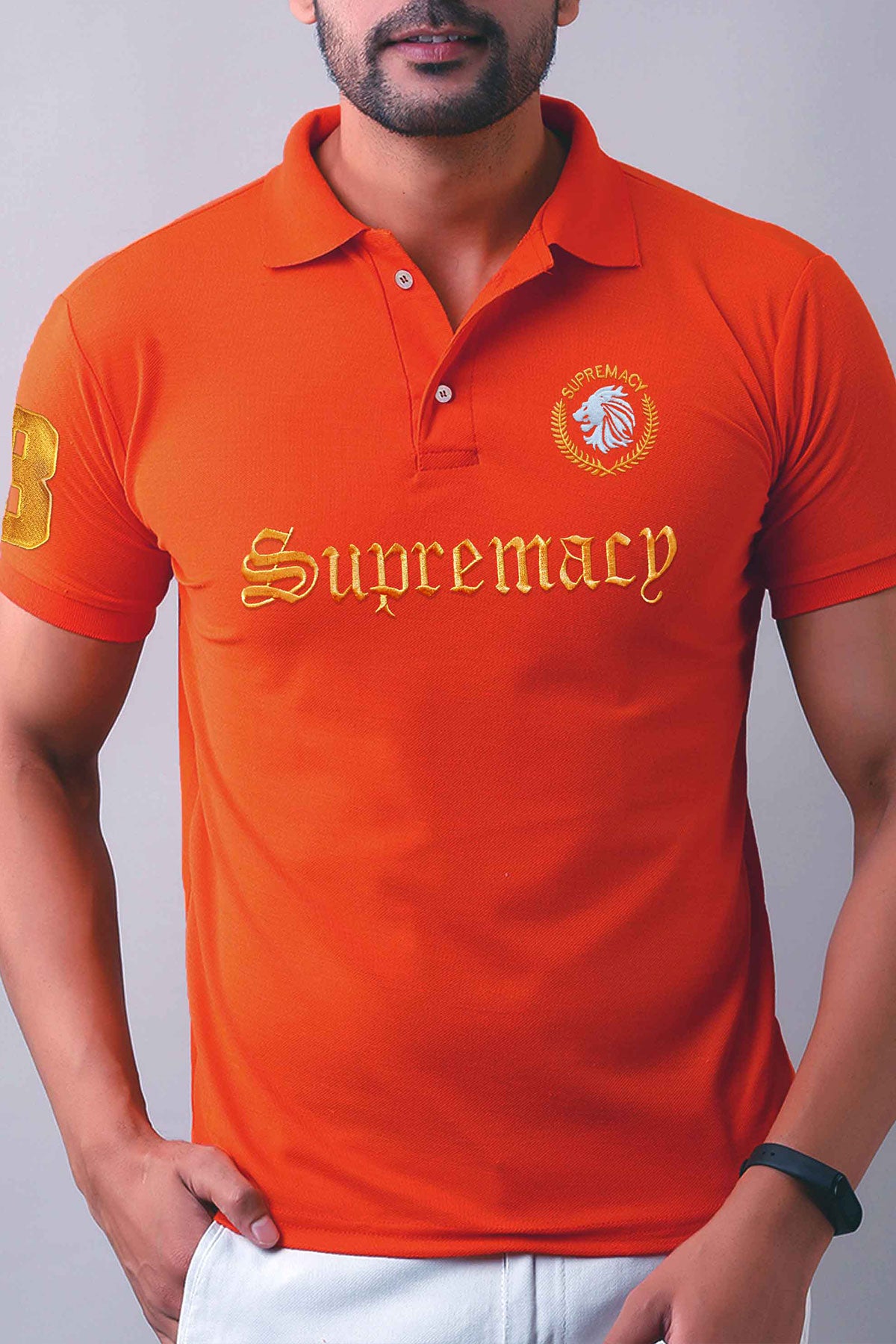 GD-Super Imported Seawead Orange EMB Logo Polo Shirt