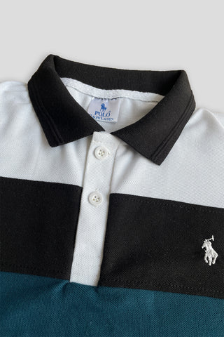 POLOO PANEL Men’s Branded Cotton PQ Shirt in White