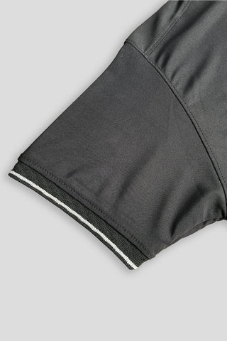 CK Signature Polo Shirt Grey – Stripe Collar Edition