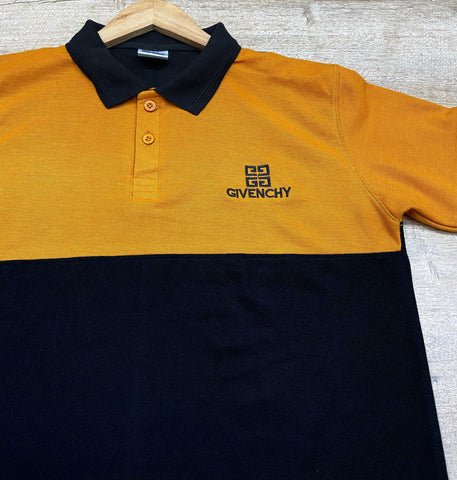 Givchy-Branded Cotton PQ Embroidered Logo Mustard-Black Tracksuit