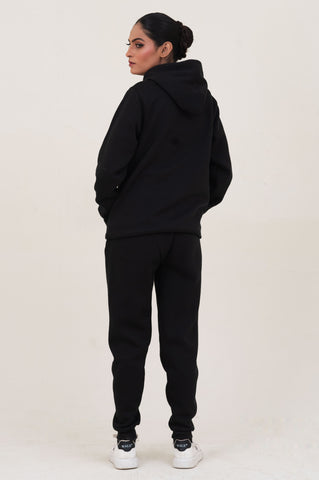 Poolo-Hoodie Warm-UP Black Tracksuit