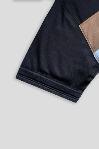 POLOO PANEL Men’s Branded Cotton PQ Shirt in Black