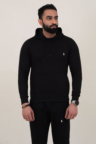 Poolo-Hoodie Warm-UP Black Tracksuit