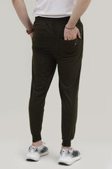 Tomy Embroidered Logo Olive Cotton Jersey Trouser