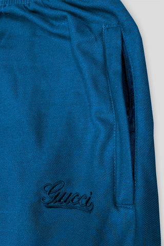 GUCCII Cotton PQ Embroidered Logo Zinc-Black Tracksuit