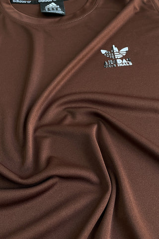 Adi-Flower Performance Dryfit Tee Brown– Moisture-Wicking Dryfit Fabric