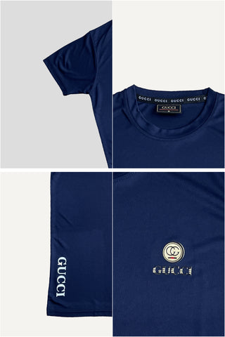 Guccii Performance Dryfit Tee Navy Blue – Moisture-Wicking Dryfit Fabric